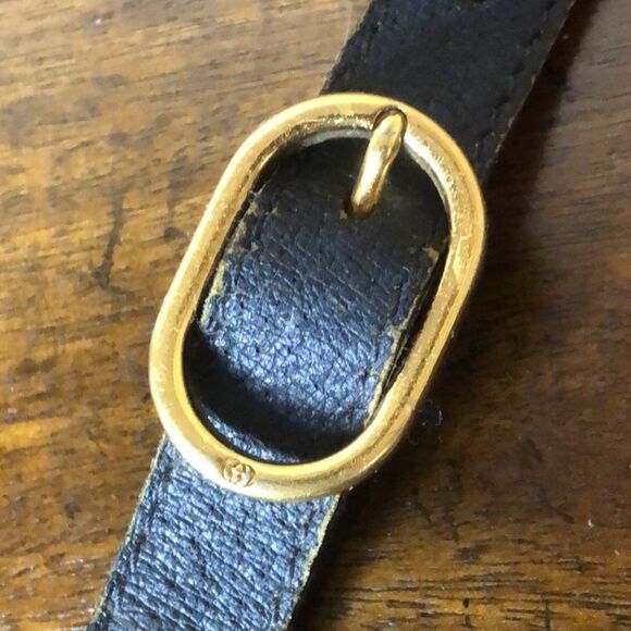 GUCCI GG Ophidia Sherry Line Navy Leather Grey Canvas Crossbody Bag Vintage - Picture 15 of 17